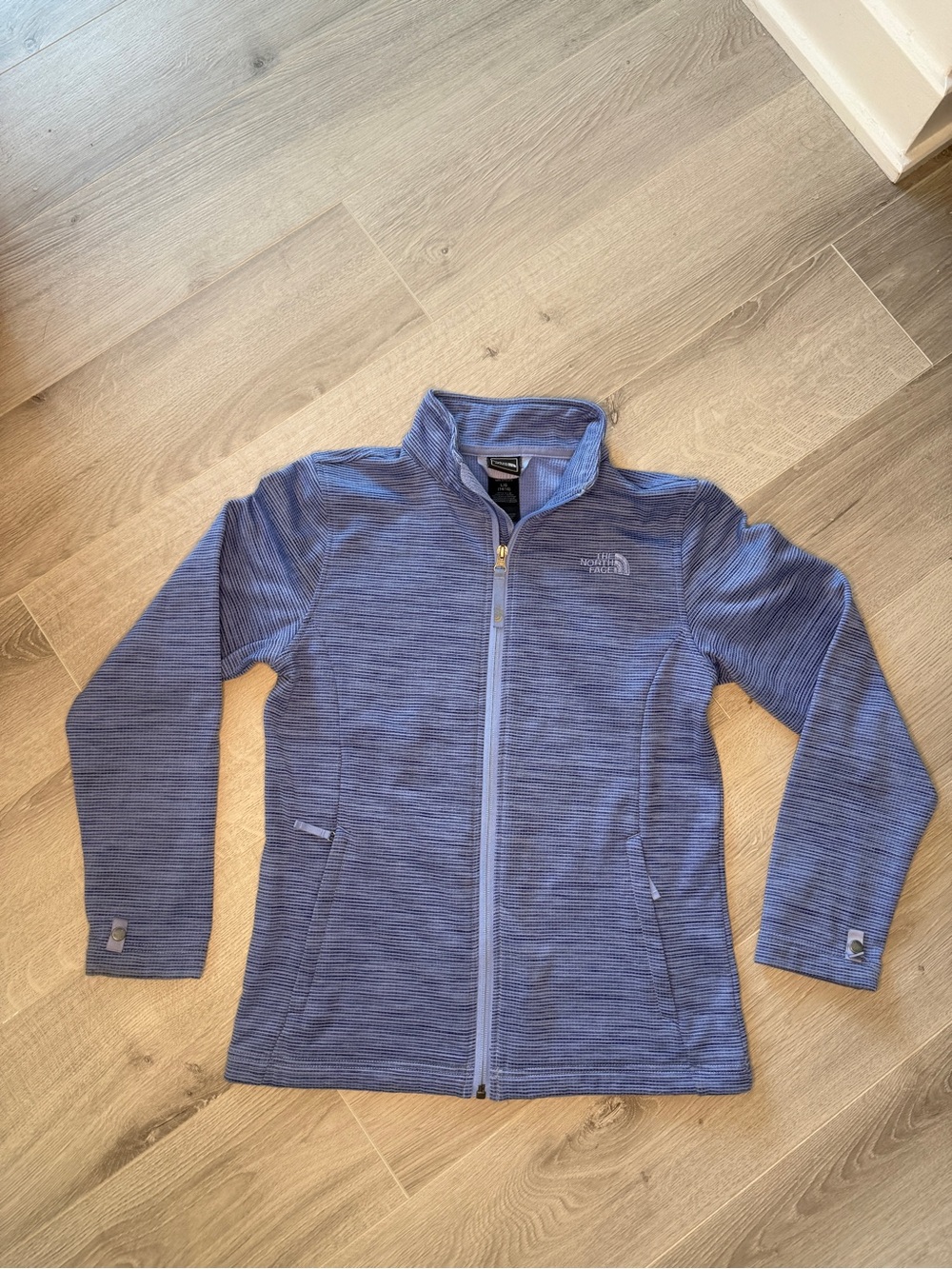 The North Face Girls Full Zip Fleece Jacket Blue Periwinkle Size L 14/16